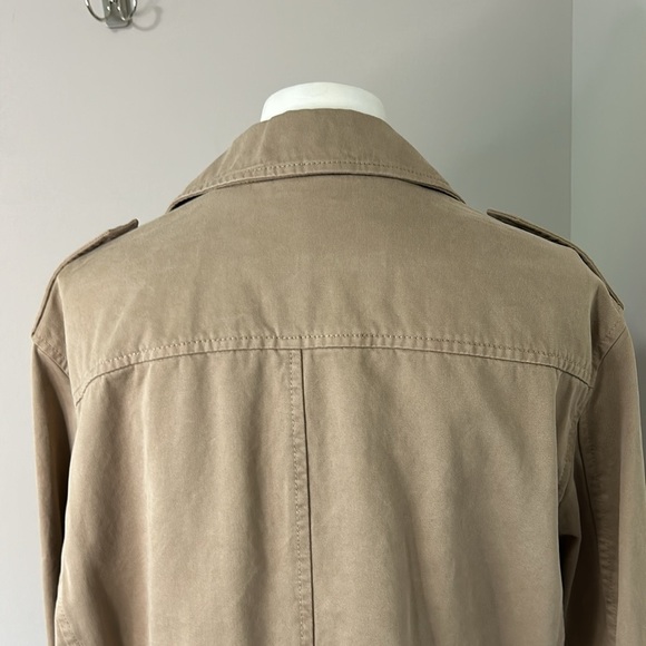 BANANA REPUBLIC Twill Utility Military Jacket Khaki Tan Womens Sz L NEW - Picture 7 of 16